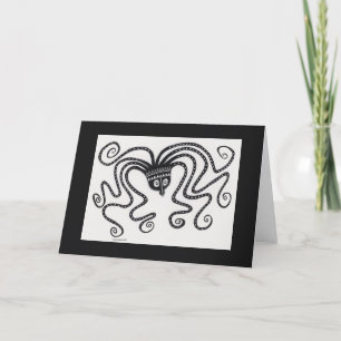 Agradecimento Cartão de Octopus Dobrado inspirado grego Mycenaea