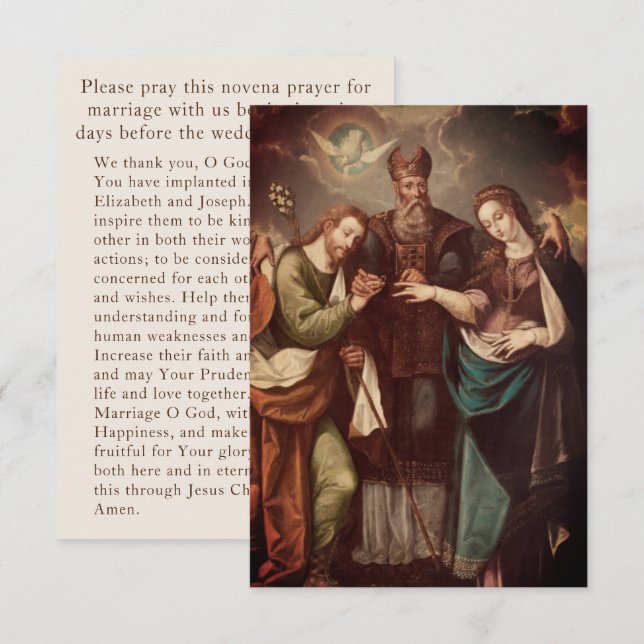 Agradecimento Cartão de Oração de Casamento Personalizado de Vin (Frente/Verso)