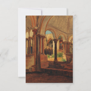 Agradecimento Cartão de Oração do Claustro do Mosteiro Medieval