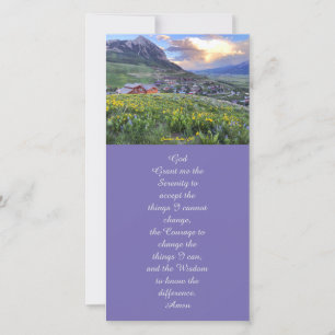 Agradecimento Cartão de Oração Memorial de Montanha Floral Roxo