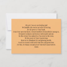 Cartão de Oração para a Saúde e a Saúde