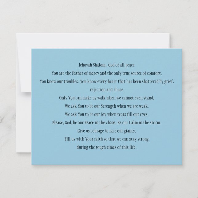 Agradecimento Cartão de Oração pela Paz (Frente)