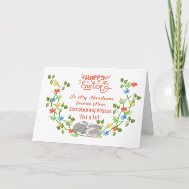 Agradecimento Cartão de páscoa para o seu homem no exército (Frente)