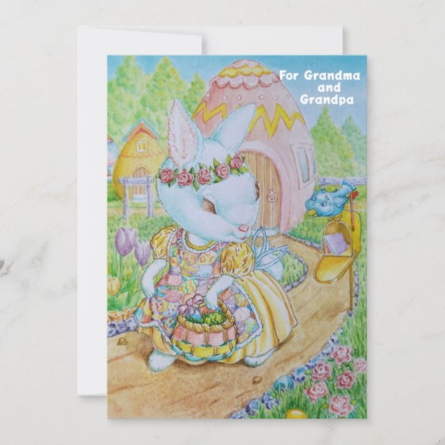 Agradecimento Cartão de Páscoa Personalizado para Avós e Avós (Frente)