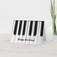 Cartão de piano de aniversário