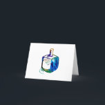 Agradecimento Cartão de Pop de Arte do Dreidel Hanukkah<br><div class="desc">https://www.deviantart.com/kallitaub/art/Spinning-Dreidel-Pop-Art-1192426340</div>