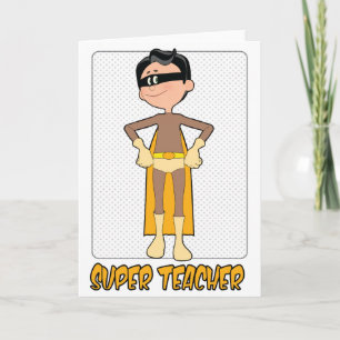 Agradecimento Cartão de Professora Super Masculino para Apreciaç