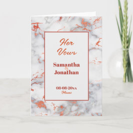 Agradecimento Cartão de Promessa de Casamento de Mármore Rosa El