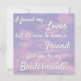 Agradecimento Cartão de Proposta da Dream Clouds Lover Bridesmai