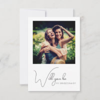 Cartão de Proposta de Bridesmaid Fotografia Chic C