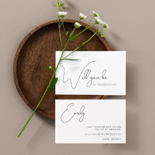 Agradecimento Cartão de Proposta de Bridesmaid para Caligrafia C