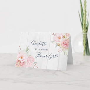 Agradecimento Cartão de Proposta de Menina de Flores de Casament