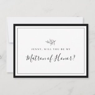 Agradecimento Cartão de Proposta Minimalista de Bridesmaid de Fo