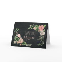 Cartão de Quadro de Giz Floral