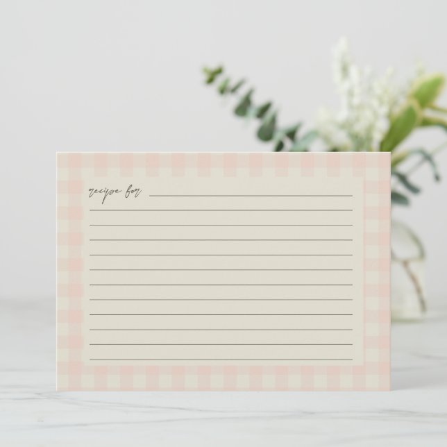 Agradecimento Cartão de Receita do Chá de panela de Xadrez Buffa (Em pé/Frente)