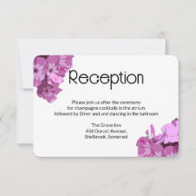 Cartão de Recepção de Casamento Rosa Floral Modern