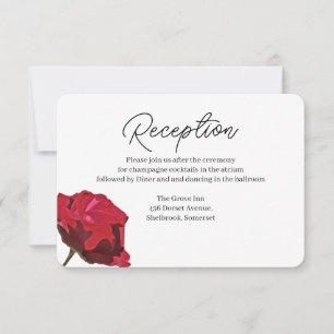 Agradecimento Cartão de Recepção de Casamento Rosa Vermelha Româ
