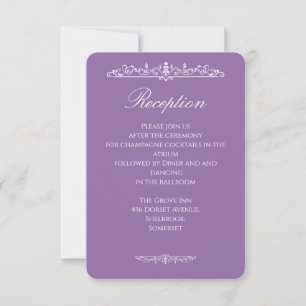 Agradecimento Cartão de Recepção de Casamento Roxo Estilo Regênc