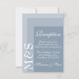 Agradecimento Cartão de Recepção de Casamento Simples Moderno Az