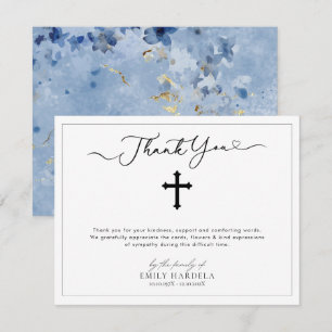 Agradecimento Cartão de Reconhecimento de Simpatia Floral Azul-o
