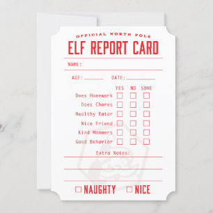 Agradecimento Cartão de Relatório Oficial Elf