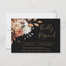 Agradecimento Cartão de Resposta de Aniversário com Buquê Floral