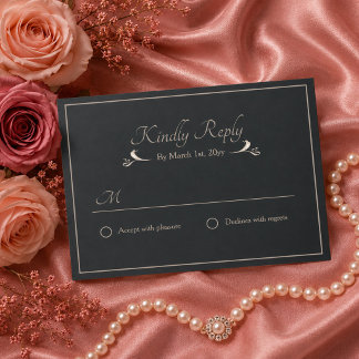Agradecimento Cartão de Resposta de Casamento Barroco de Luxo