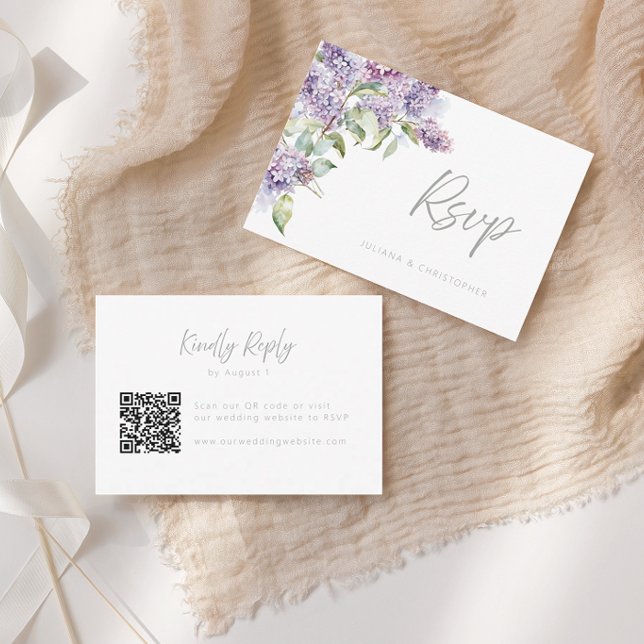 Agradecimento Cartão de Resposta de Casamento com Código QR Flor (Criador carregado)