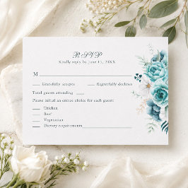 Agradecimento Cartão de Resposta de Casamento com Flor Silvestre