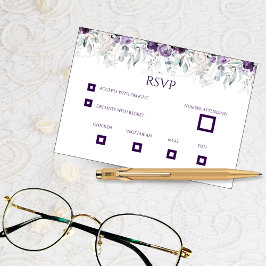 Agradecimento Cartão de Resposta de Casamento com Florais Vibran