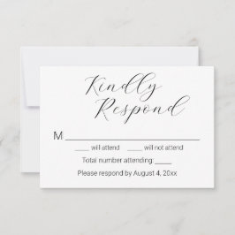 Agradecimento Cartão de Resposta de Casamento de Letra Elegante