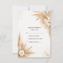 Cartão de Resposta de Casamento Elegante Orquídea 