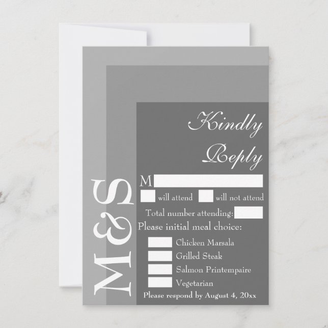 Agradecimento Cartão de Resposta de Casamento em Script Chic Cin (Frente)