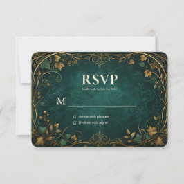 Agradecimento Cartão de Resposta de Casamento na Floresta Encant