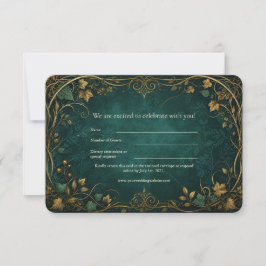 Agradecimento Cartão de Resposta de Casamento na Floresta Encant