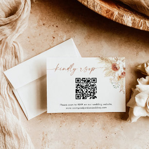 Agradecimento Cartão de Resposta de Código QR Cartão RSVP Boho