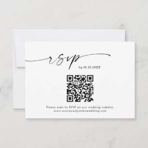 Agradecimento Cartão de Resposta de Código QR RSVP de Casament