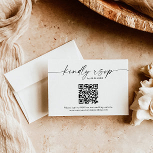 Agradecimento Cartão de Resposta de Código QR RSVP de Casament