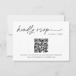 Agradecimento Cartão de Resposta de Código QR | RSVP de Casament