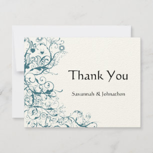 Agradecimento Cartão de Resposta de RSVP de Casamento Teal Birds