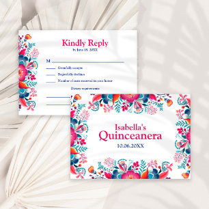 Agradecimento Cartão de Resposta para Festa Mexicana de Quinze A