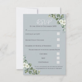 Agradecimento Cartão de Resposta RSVP de Casamento Eucalyptus Mo