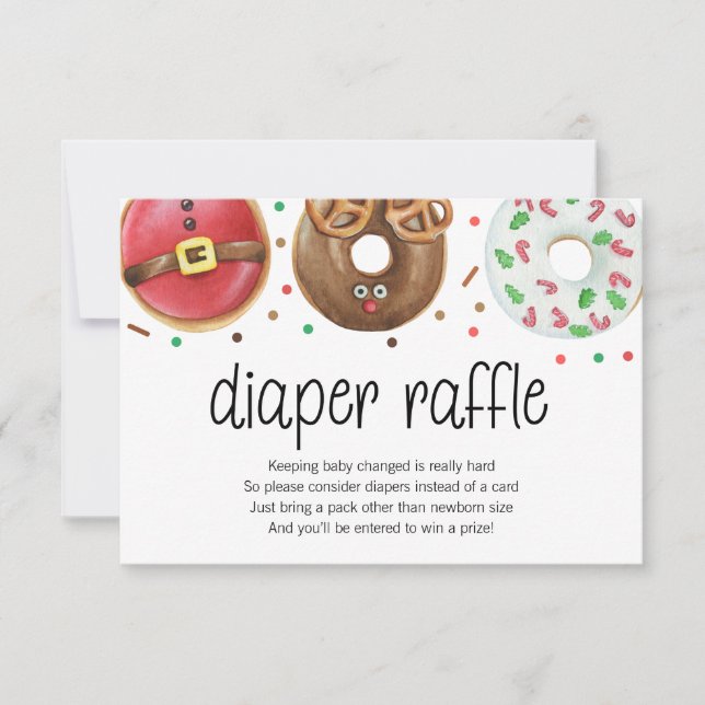 Agradecimento Cartão de Rifa de Fralda de Rosquinha de Natal (Frente)