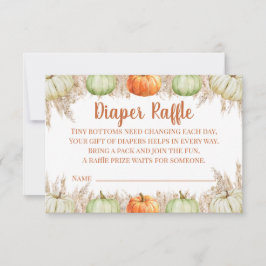 Agradecimento Cartão de Rifas de Fraldas de Outono Boho com Gram