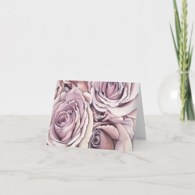 Agradecimento Cartão de Rosas Cor-de-Rosa (Frente)