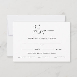 Agradecimento Cartão de RSVP de Casamento Minimalista