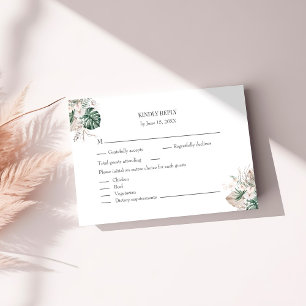 Agradecimento Cartão de RSVP de Orquídea Tropical e Monstera