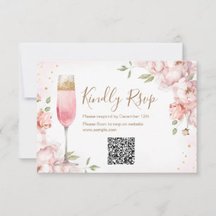 Agradecimento Cartão de RSVP QR para Café da Manhã e Brinde com 