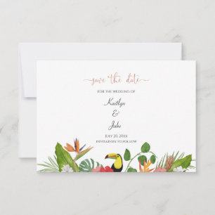 Agradecimento Cartão de Salvar a Data Floral Tropical