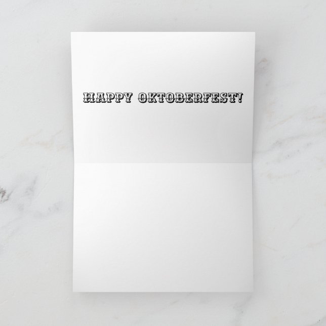 Agradecimento Cartão de saudação 5x7. Feliz oktoberfest. girafa  (Interior)